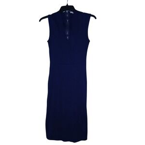Rolla Coster Navy Blue Sleeveless Bodycon Dress Gold Back Zipper Small